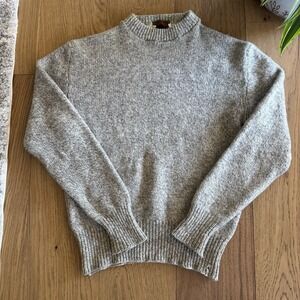 Vintage Boston Traders Wool Sweater Men's Medium Chunky Preppy Grey Knit 90s 80s